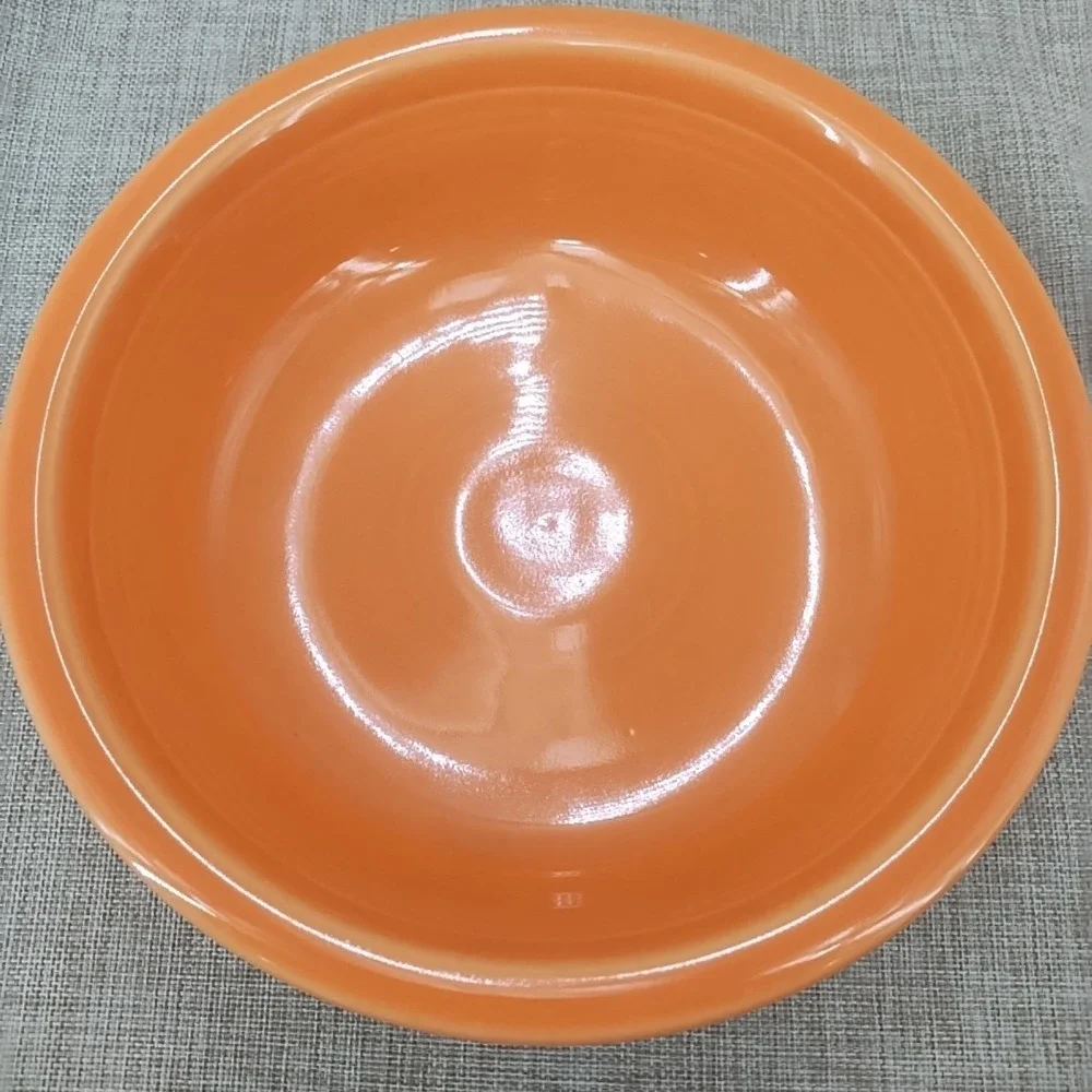 Fiesta Tangerine Classic Rim Dinner Plate 2 Cereal Bowl Set Ex Cond Retired